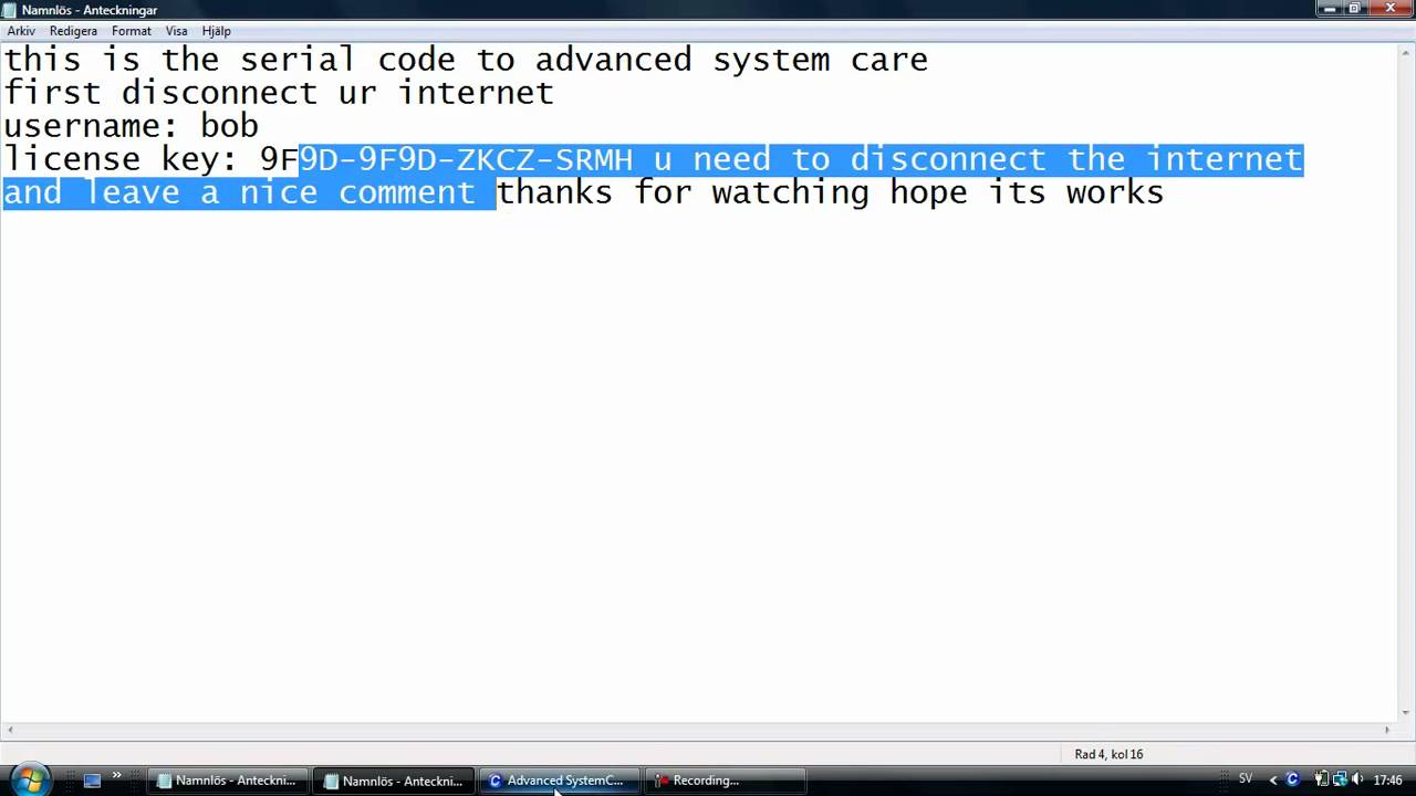 Advanced systemcare 6.2 serial